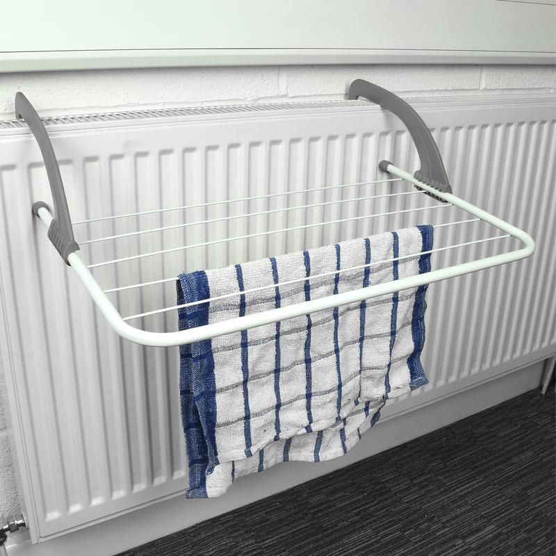 1x GREY Over Radiator Clothes Airer Accessories Laundry Plastic Rack 1
