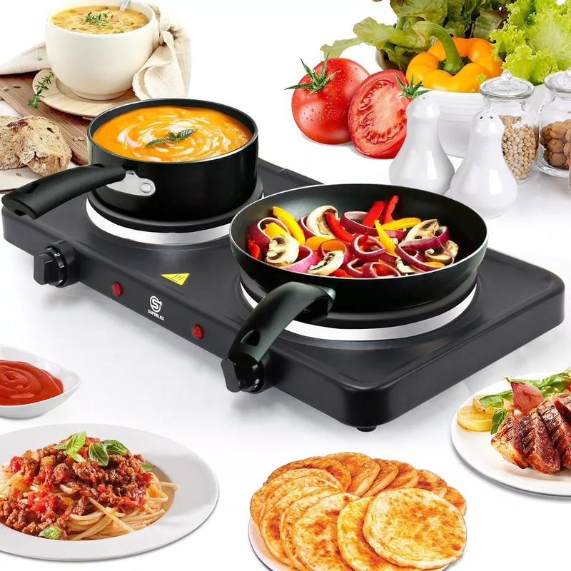 Twin Hot Plates Electric Table Top Cooker Kitchen Hob Different Sizes 2500W 2