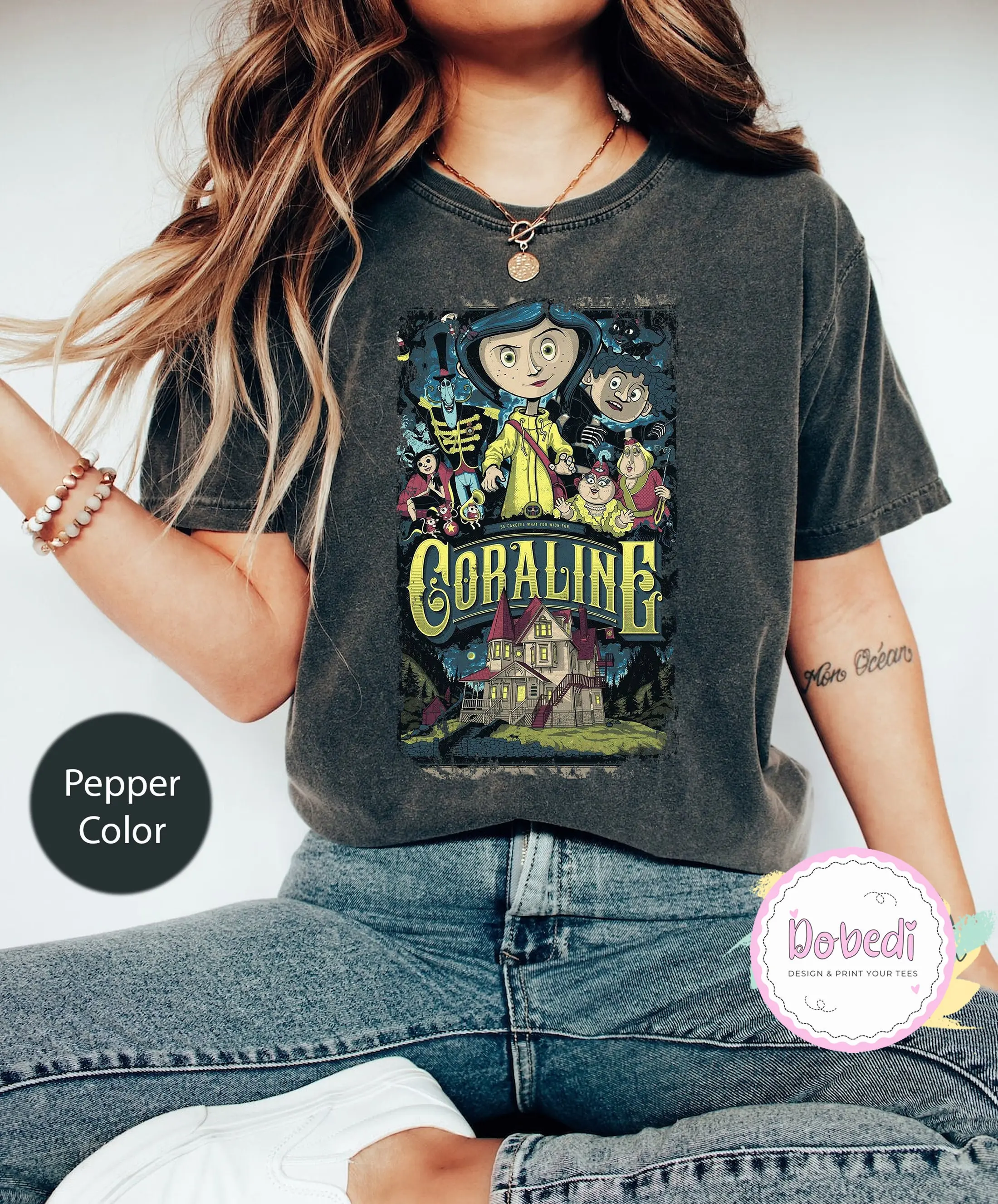 Coraline Best For Coraline Movie Vintage Retro Horror T-Shirt, Coraline Shirt, Coraline Movie Tee, Funny Cartoon Gift, All Weather Clothing