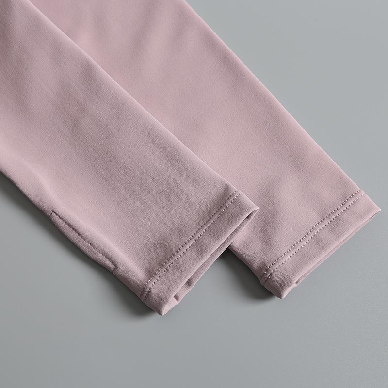 Product Introduction of New yoga wear ladies coat round high elastic loose exercise yoga fitness long sleeve stand-up collar  yoga tops 9