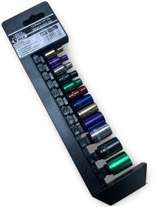 AutoJack 12Pc Multi Coloured Metric Socket Set Tool Repair Hand Tools 4-13mm 1/4" Inch SQ Square Shallow Drive Hex - AutoJack