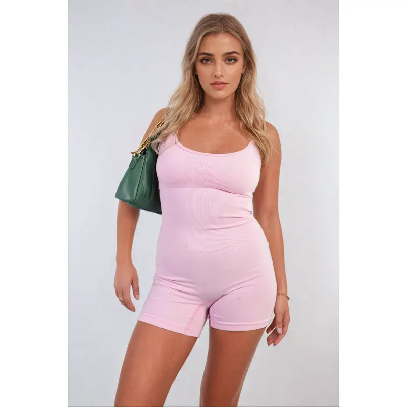 iKrush Strappy Fitted Bodysuit i37146 Bodycon Knitted   Mini Length  Round Neck Strappy Holiday Beachwear Loungewear Plain Beach Holiday Date Night Brunch Outfits 8
