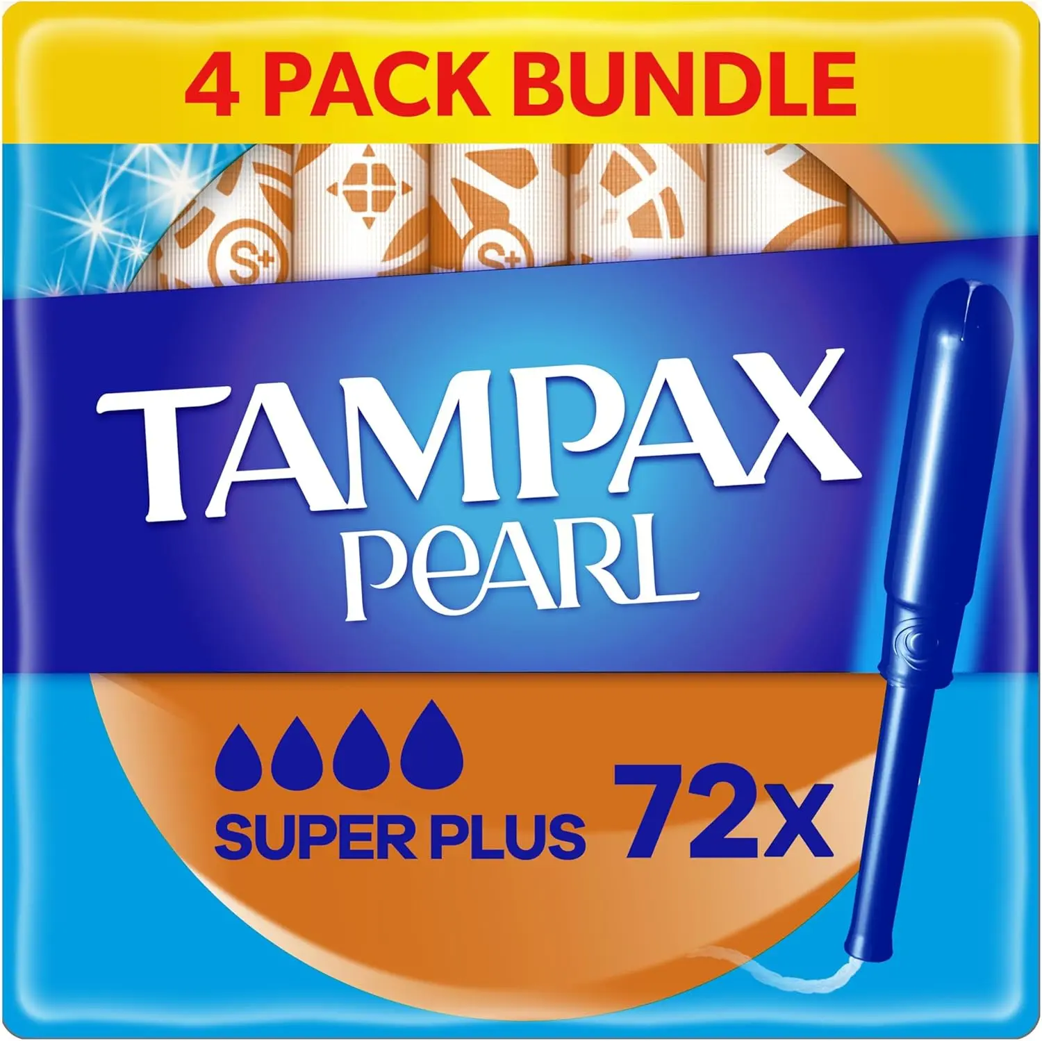 Pearl Tampons, Super Plus With Applicator, 72 Tampons (18 x 4 Packs), Leak Protection And Discretion, Super Absorbent Comfort Plastic Sensitive