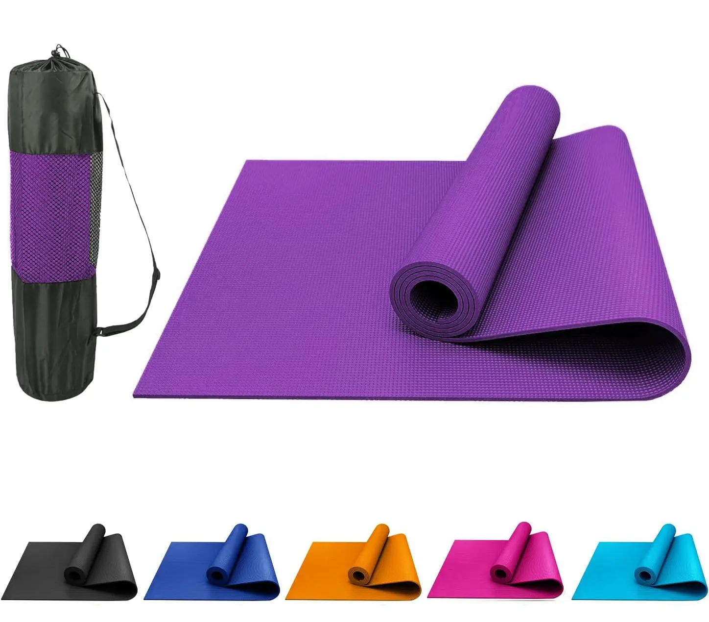 Non Slip 6mm Thick Large Sticky Yoga Mats Pilate Exercise Home Gym Workout Mat with Free  Carry Bag