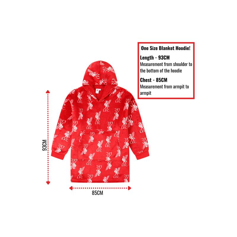 Liverpool Football Club Men's Fully Lined Luxury Fleece Hoodie Red W23 3