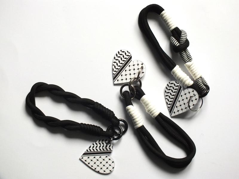 Shoelace Keyring Black White Keychain Love Heart Keyring Pink Glitter Heart Keychain Valentines Gift Anniversary Gifts Present for Girlfriend Present for Wife 8