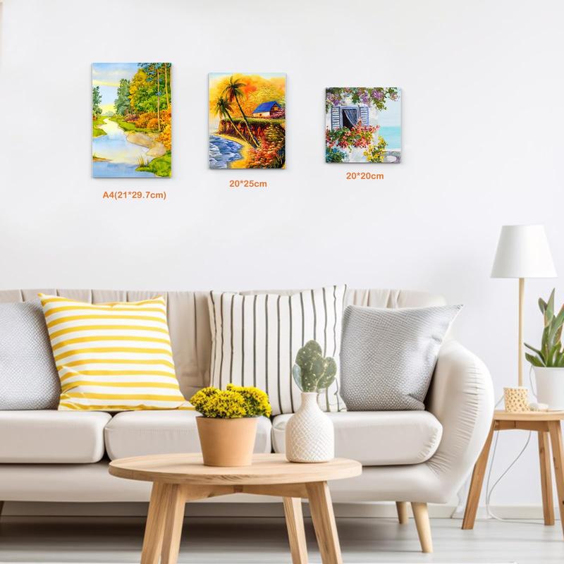 Koncci Canvas for Painting, Set of 10 Canvas Panels - 20x20cm, 20x25cm, A4(21x29.7cm), 100% Cotton Acid-Free Pre Stretched Canvas Board, Blank Painting Canvas for Art, Acrylic, Oil, Watercolor Paint 8