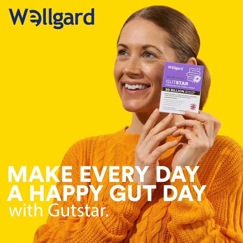 Wellgard Gutstar Probiotics Bloating Gut Health Digestion, Probiotic Supplement, Gut Health Supplements, Probiotics for Gut Health, Digestive Supplements, Blaoting Capsules Healthcare Vitamin Dietary Fitness Bathroom Edible 4