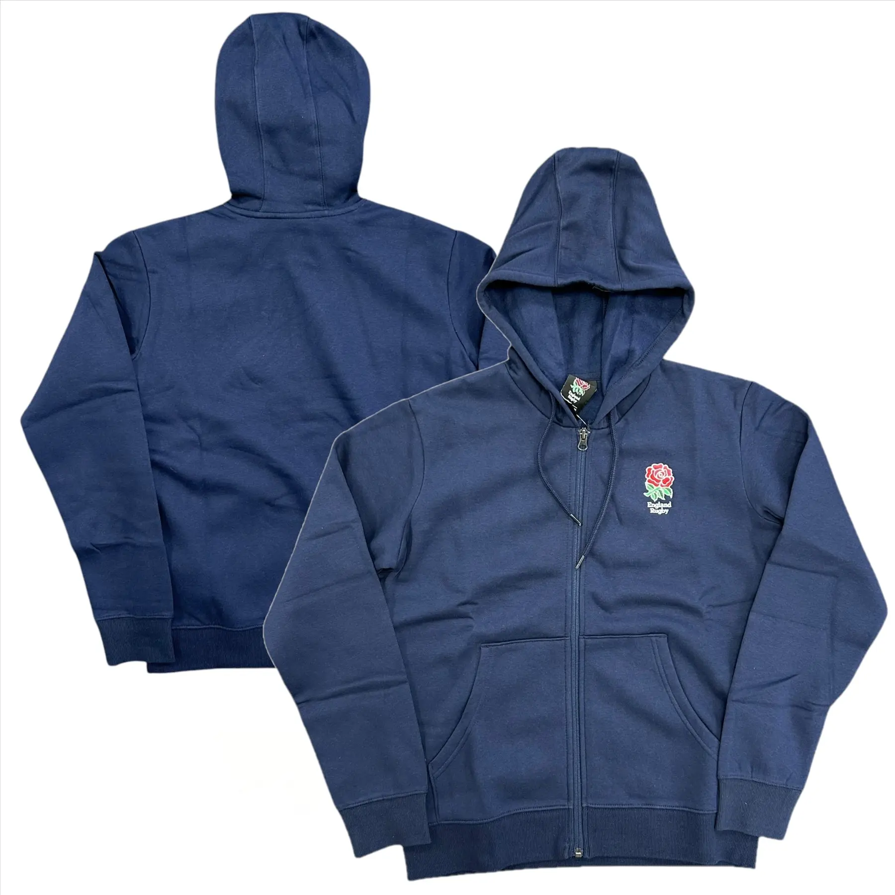 England Rugby Women's Hoodie Navy Embroidered Crest Hoodie