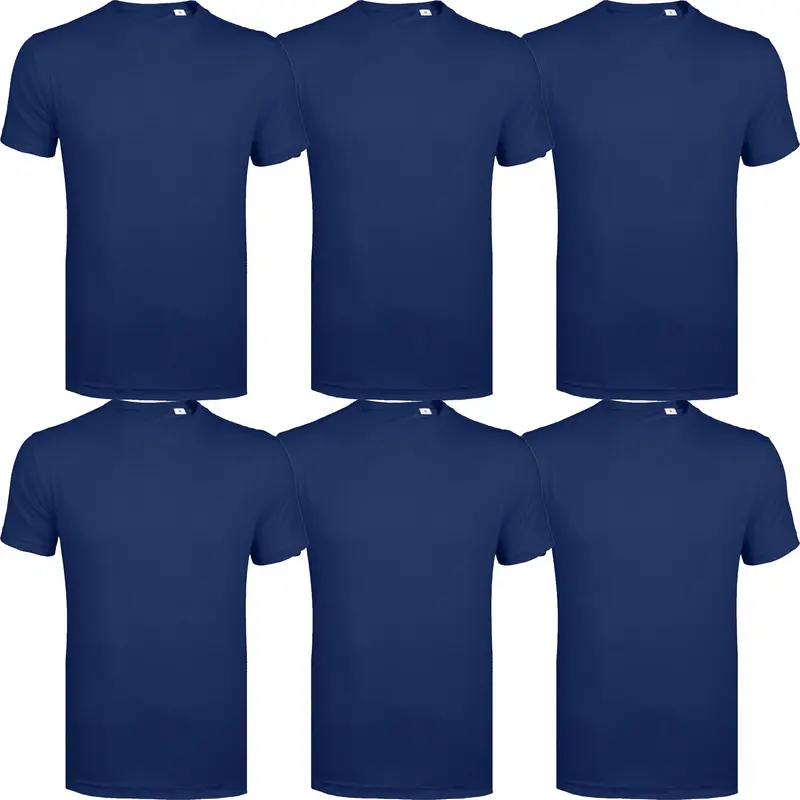 6 Pack Mens T-Shirt Short Sleeve Shirt Crew Neck Plain Assorted 100% Cotton Top Menswear Set oversized  shirt  women 6