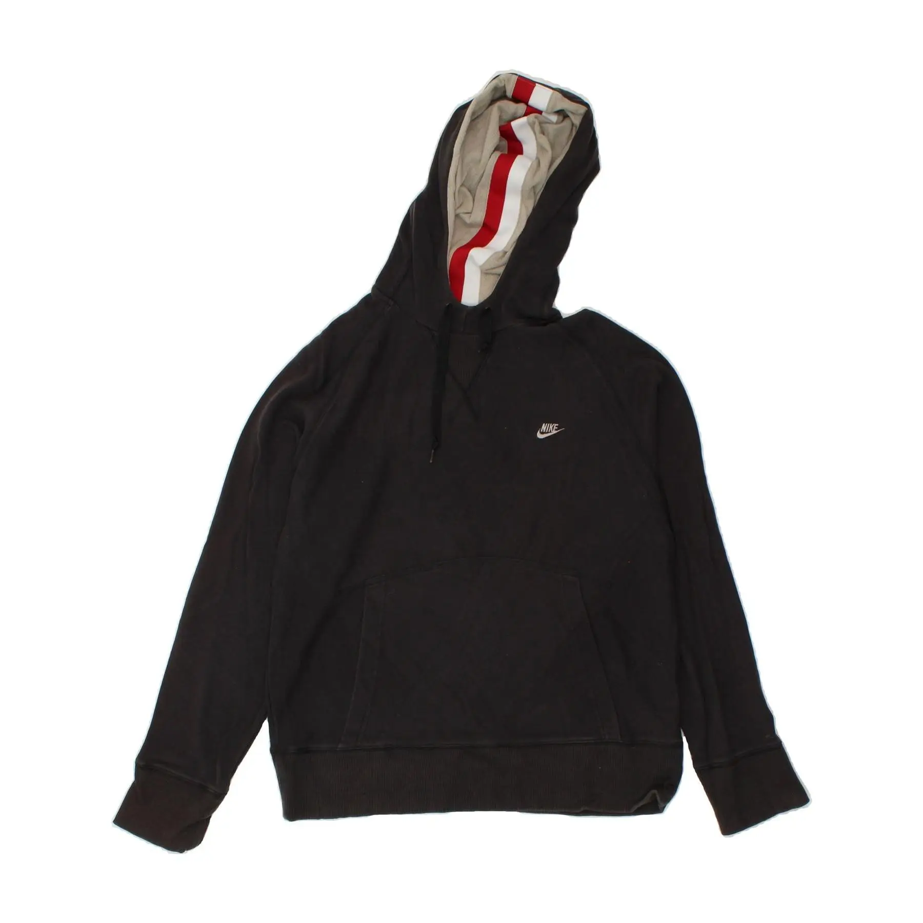 Pre-Owned Vintage NIKE Mens Graphic Hoodie Jumper UK 36/38 Small Black Cotton