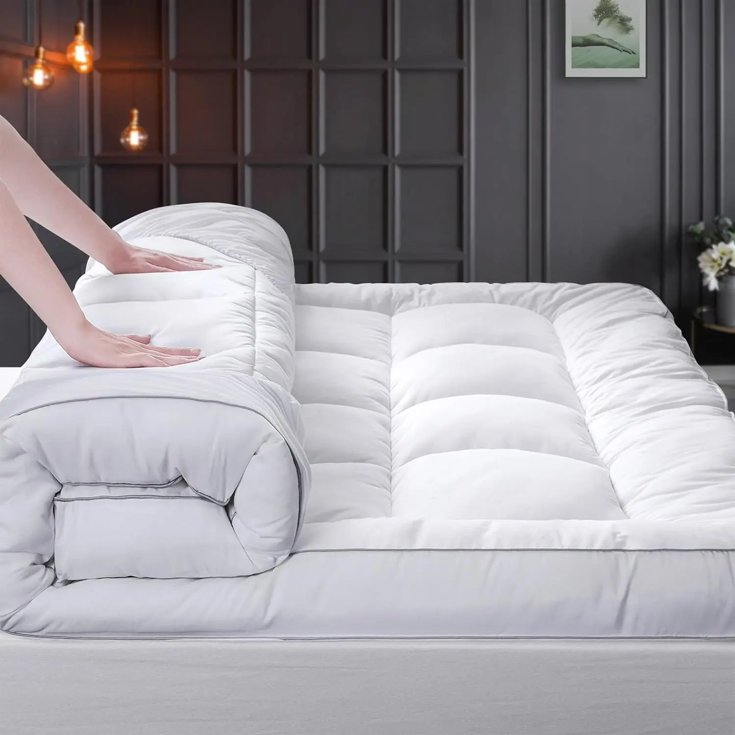 4" Inch Deep Best Mattress Topper Luxury Soft Hotel Quality Microfiber All Sizes 10cm,Best Mattress Topper for Back Pain Hotel Quality Single Double King