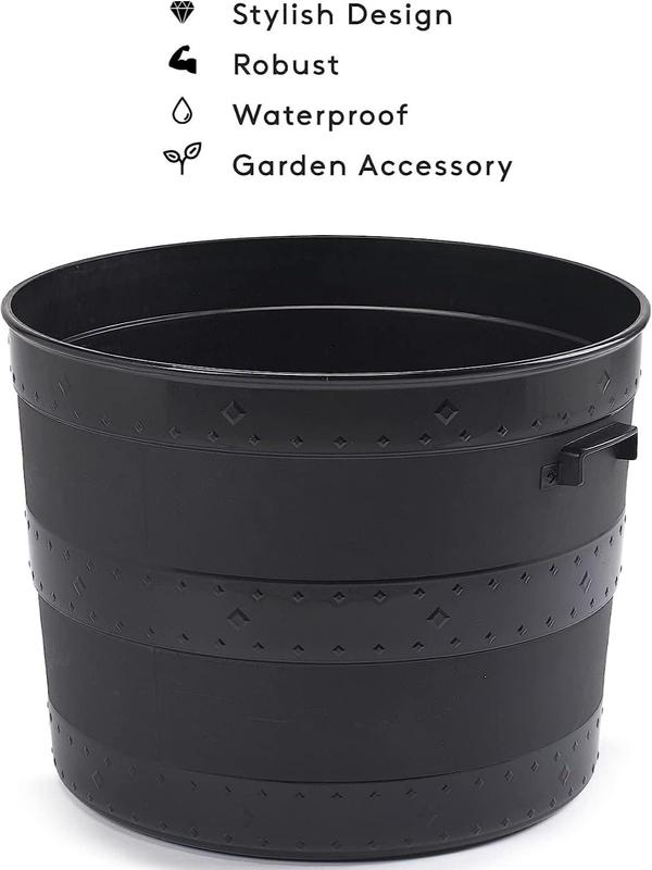 Barrel Planter Blacksmith Tub Garden Versatile Flower Pot Garden Container for Indoor or Outdoor 3
