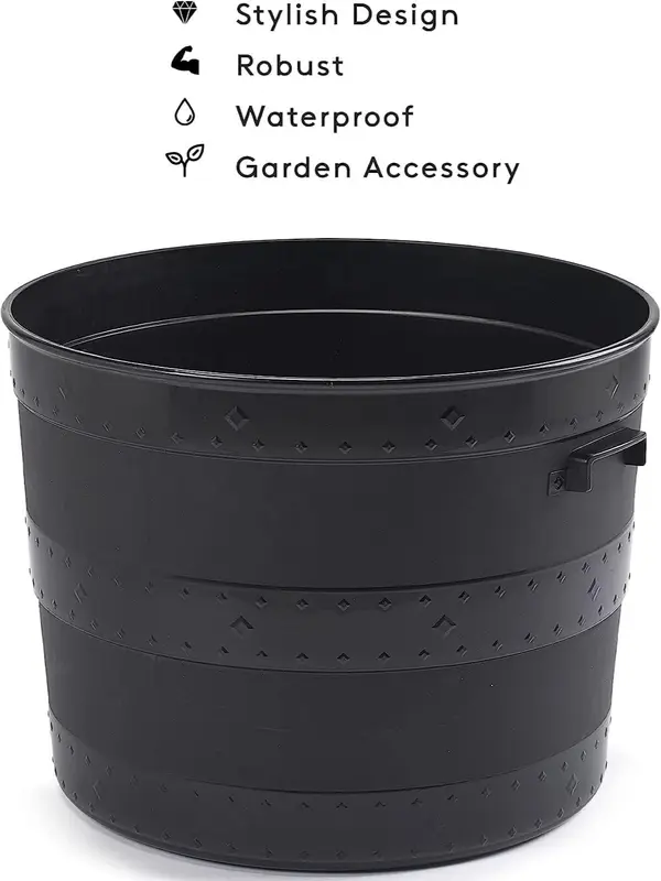 Barrel Planter Blacksmith Tub Garden Versatile Flower Pot Garden Container for Indoor or Outdoor 3