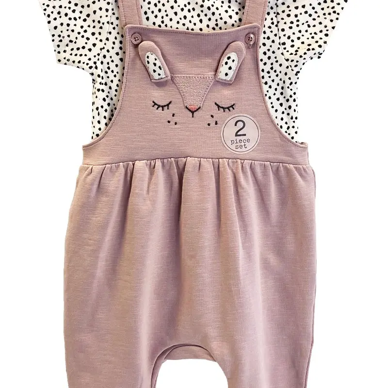 Ex Next Baby Girls Bunny Dungaree And Top Set clothing babygirl outfits