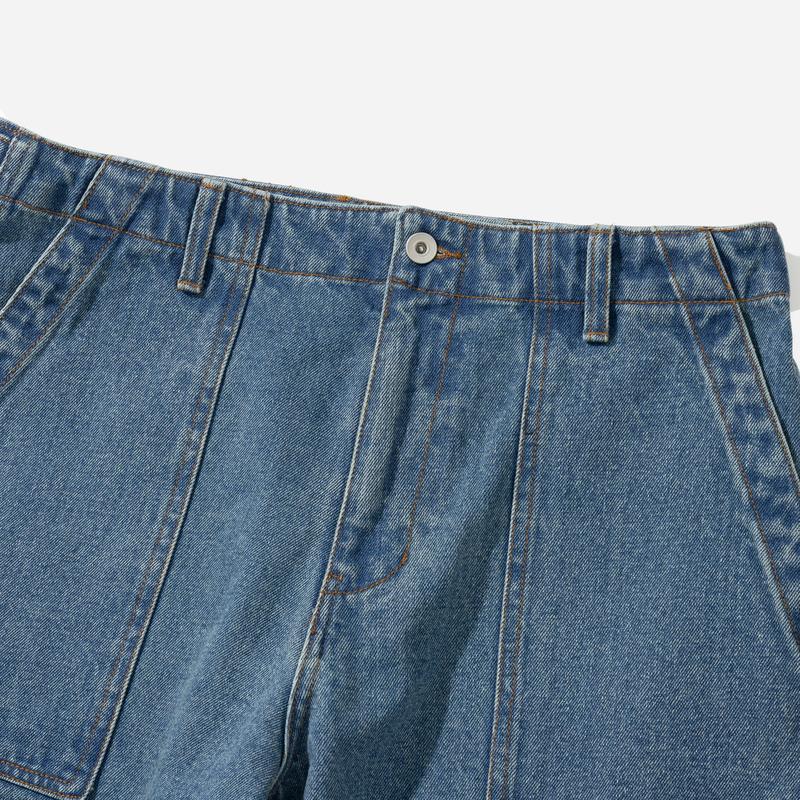 WIDE DENIM FATIGUE PANT - INDIGO WASHED 1