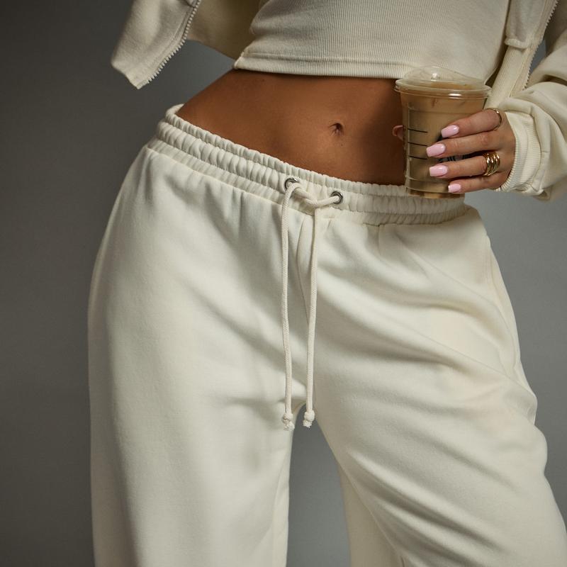 Drawstring Waist Wide Leg Joggers 1