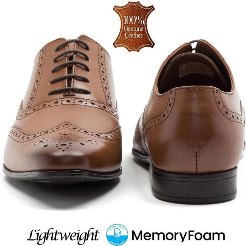 Mens Leather Brogues Shoes Wedding Formal Smart Office Dress Wedding Dress Lace Up Shoes 5