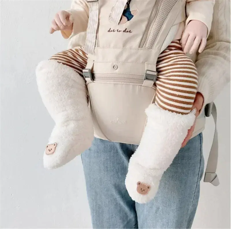 Winter Baby Socks, Thick & Warm Plush Knee-Length Socks for Newborns to Toddlers, Anti-Slip Floor Socks, White, Autumn Winter 0