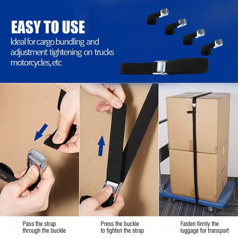 6 x Heavy Duty Ratchet Tie Down Straps Car Roof Rack Belts Quick Release 2.5M UK 6