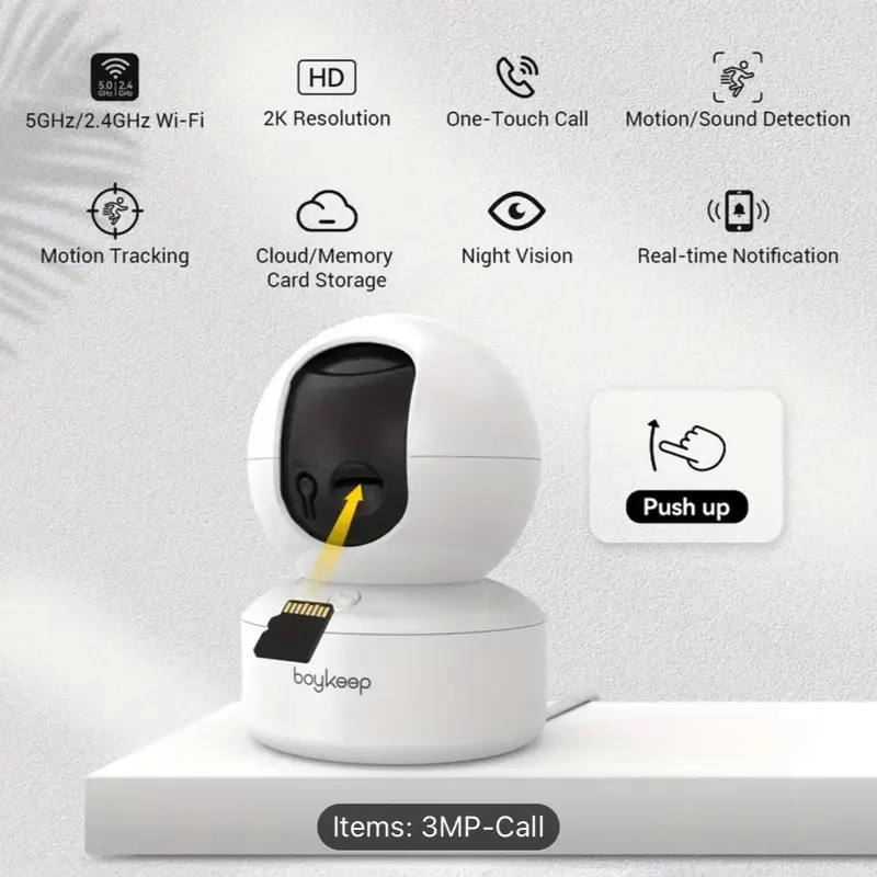Dog Camera BoyKeep 2K Pet Camera With Phone App 5G/2.4GHz WiFi Cameras, Cloud Storage, 360° Pan & Tilt, 2-Way Audio, Indoor Security Camera For Baby, Night Vision furbo 360 camera moving 2