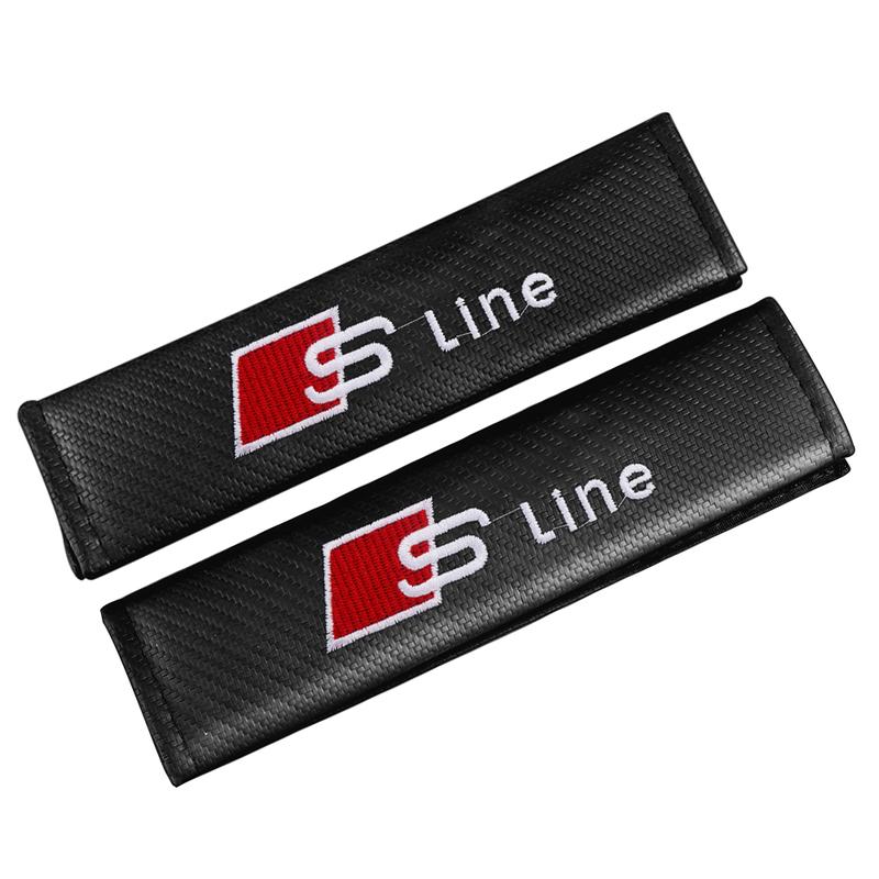 2x Car Seat Belt Cover Shoulder Protector Cushion Pad Auto Accessories For Audi S line A3 8p 8v 8l A4 b8 b6 b9 A6 c7 A5 Q5 Q3 A1 Q7 7