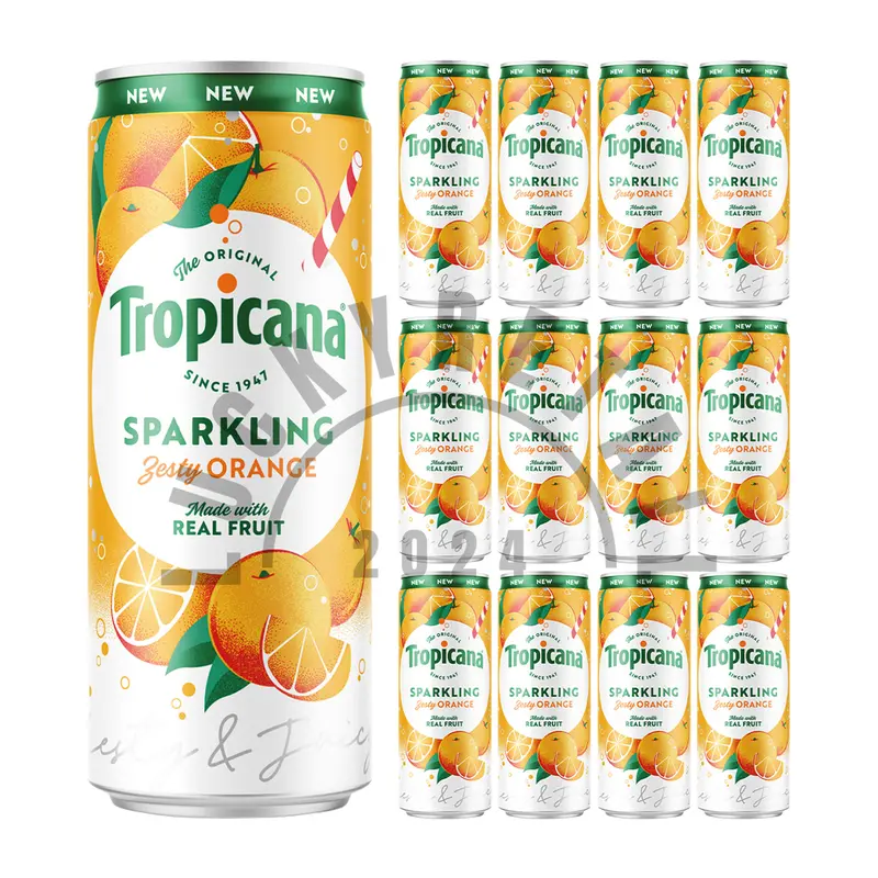 Tropicana Sparkling Real Fruit Juice Drinks 12 Pack (12 x 250ml) | Orange & Tropical Flavours | Refreshing Fruity Flavoured Beverage 1