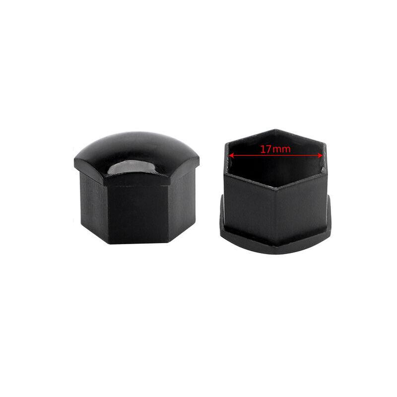 20x 17mm Black Plastic Wheel Nut Bolt Covers Caps Universal For Any Car Locking 8