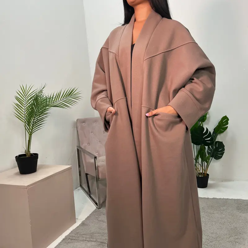 Lena Mocha Oversized Batwing Long Coat 2