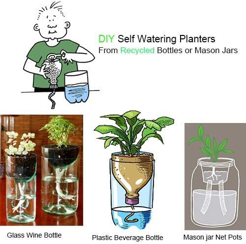 50 feet 6mm Self Watering Capillary Wick Cord Vacation Plant Sitter DIY Hydroponic Wicking Self-Watering Planter Pot Automatic Water System Device Potted Violet Auto Seedling Waterer Rope 4