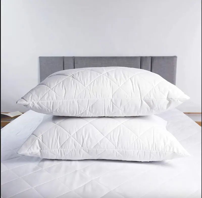 Hotel Quality Quilted Pillows for your home 2 Pack by Signature Textiles - Extra Filling for Firm Support, Machine Washable, Breathable Cotton get upto 50% off Same Day Dispatch 3