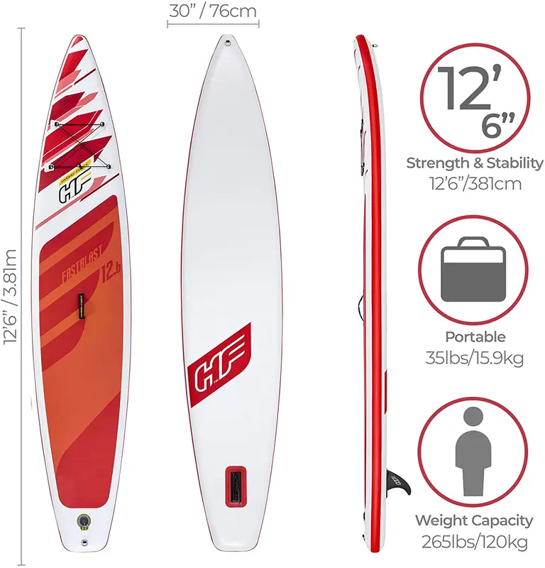 Bestway Hydro-force SUP Fastblast Tech Set Stand Up Paddle Board Hand Pump, Bag 1
