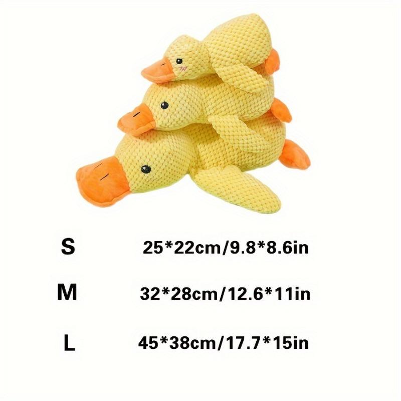 Yellow Plush Duck Emotional Comfort Toy for Dogs - Soft, Quilted Design with Orange Beak & Webbed Feet, Ideal for Medium to Small Breeds, Emotional Support Toy|Quilted Texture|Soft Plush Material, Dog Toys 4