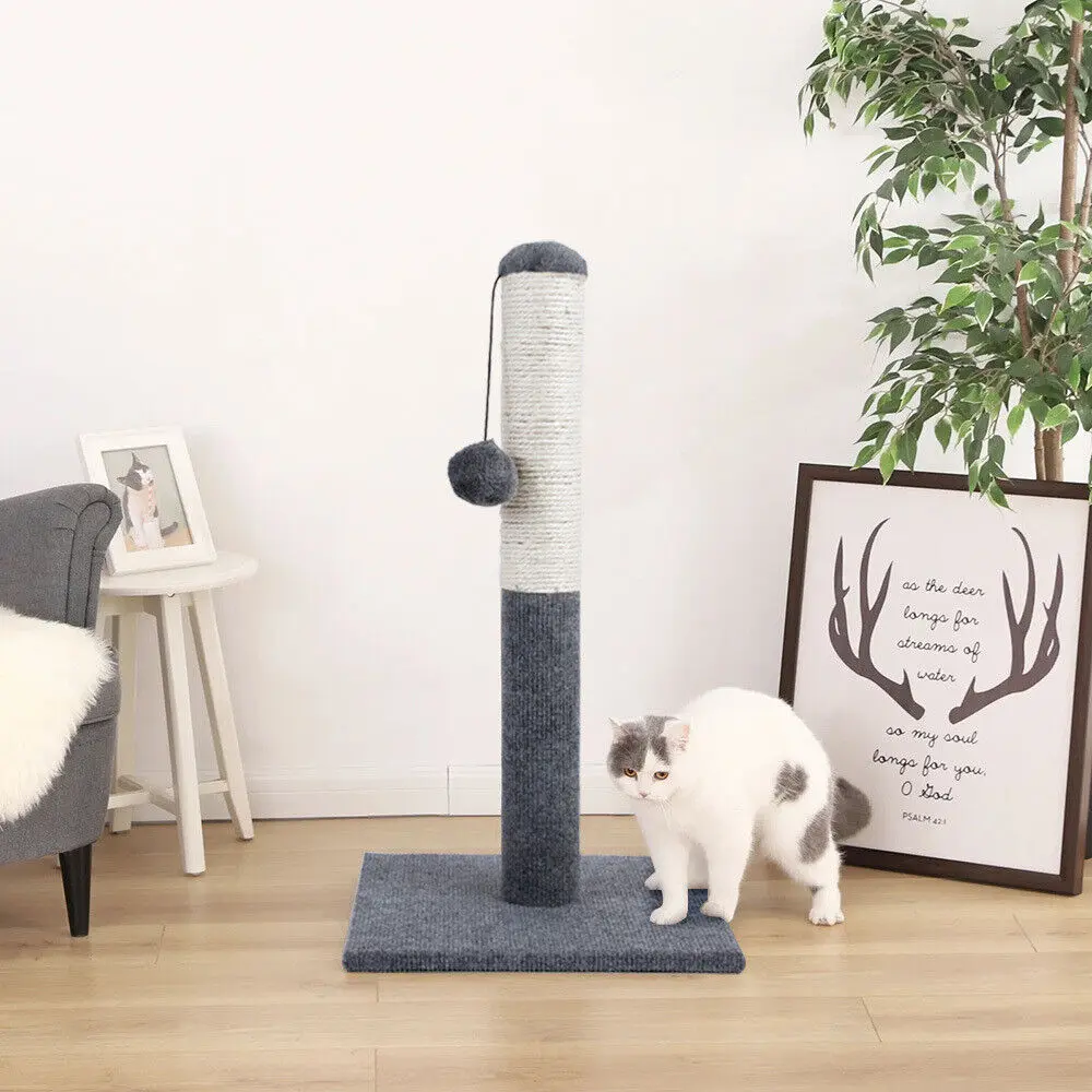 TALL LARGE CAT SCRATCHING POST 55CM STRONG NATURAL SISAL POLE HEAVY DUTY BASE UK
