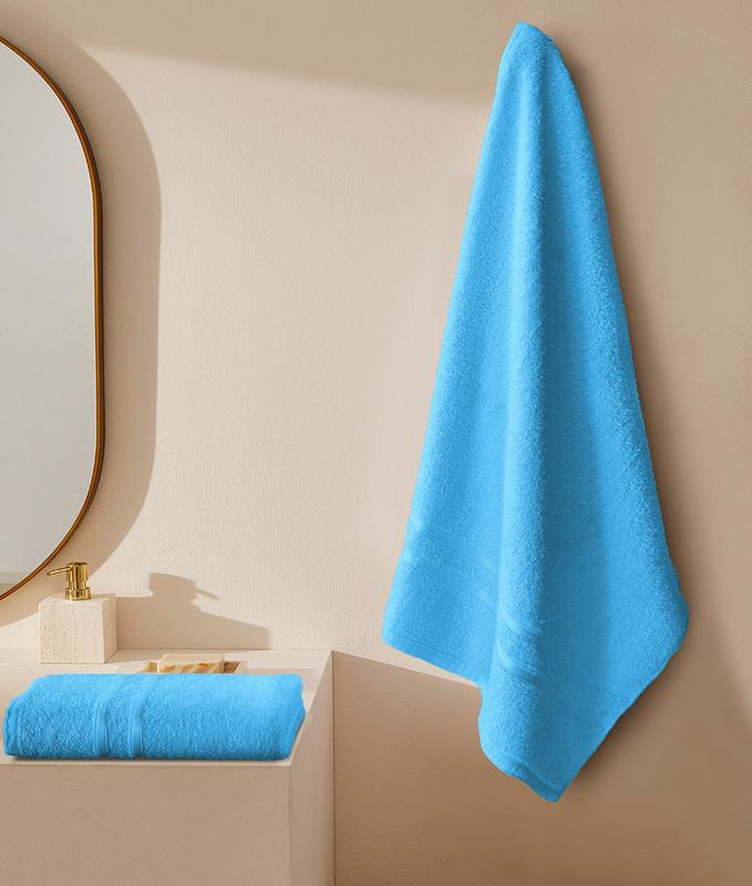 2X Super Jumbo Bath Sheets (Pack of Two)- Big Bath Towels 80X140cm (Approx) 100% COTTON TOWELS SOFT AND ABSORBENT Yarn Extra Large Size Bathroom Towels Quick Dry Ring Spun Yarn Long Lasting Lint Free Soft Bath Sheets Pack of 2 7