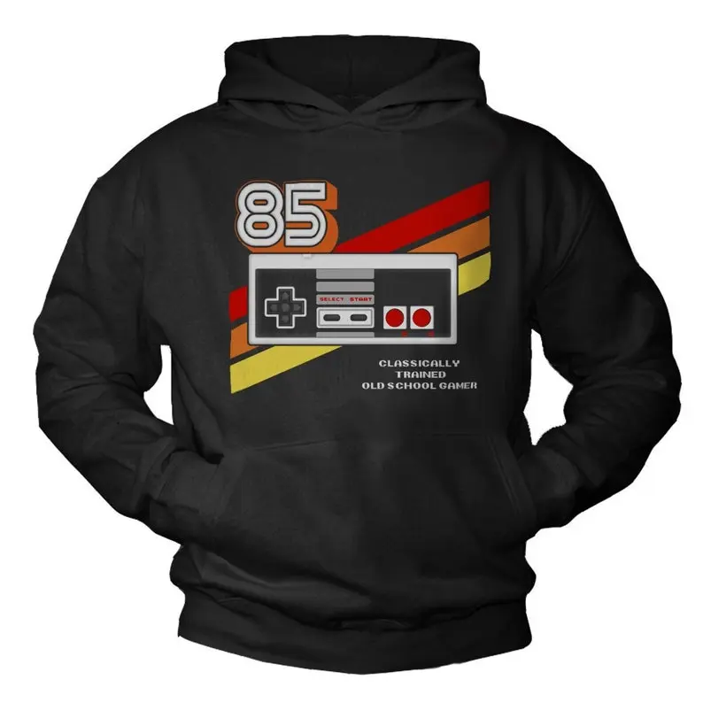 Vintage Gamer Hoodie Mens Sweatshirt Nerd Gifts for Him Hooded Sweatshirt Pullover