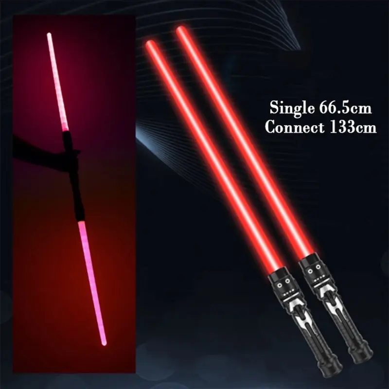 Glow Swords - 66cm LED Toy with Connected Turns 133cm - Perfect Toy for Kids 2