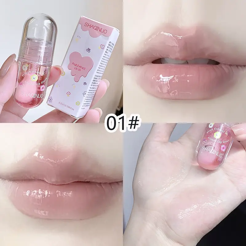 New Style 1pc Hydrating Fruit-Infused Lip Oil - Jelly Lip Gloss with Shimmer Finish, Lightens Fine Lines, for All Skin Types Valentine's Day Gift, Birthday Gift 6