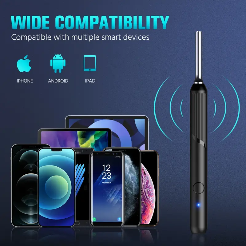 Ear Wax Removal Tool - Ear Cleaner With Camera, Earwax Remover With Light, Ear Cleaning Kit, Ear Wax Removal Tool WIFI Connection 6 LED Lights Earpick 4
