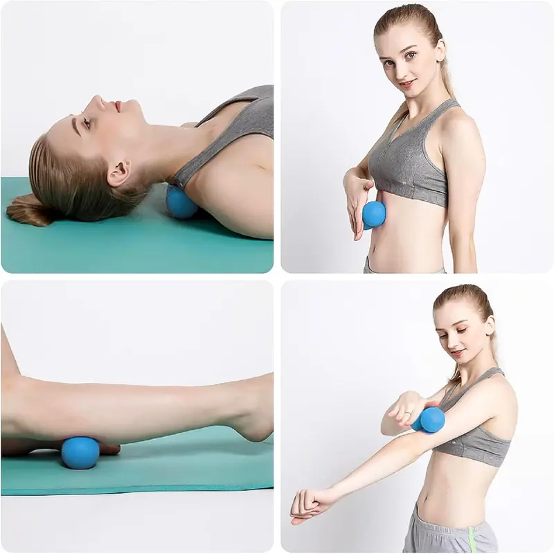 Massage Lacrosse Ball for Myofascial Release, Foot, Back, Trigger Point Treatment Ball, Muscle Knot, Yoga (Blue) 3