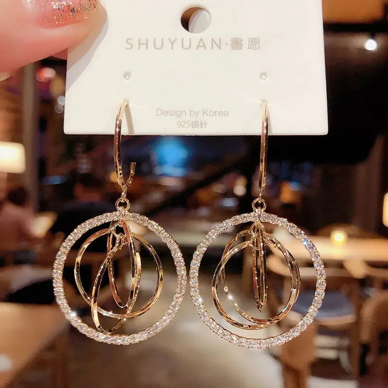 Women's Geometric Round Drop Earrings,Timeless Piece