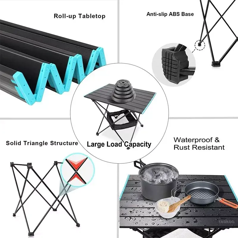 Product Introduction of Folding Camping Tables With Carry Bag Portable Garden Picnic BBQ Beach Fishing 4