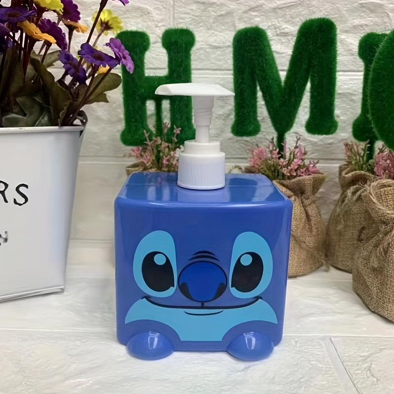Product Introduction of 1pc Stitch Pump Dispenser Bottle - Cute Cartoon Refillable Soap & Lotion Container, Blue Plastic with Stitch Design, Perfect for Bathroom, Kitchen, and Party Decor, Ideal Gift for Halloween, Christmas, Thanksgiving 3