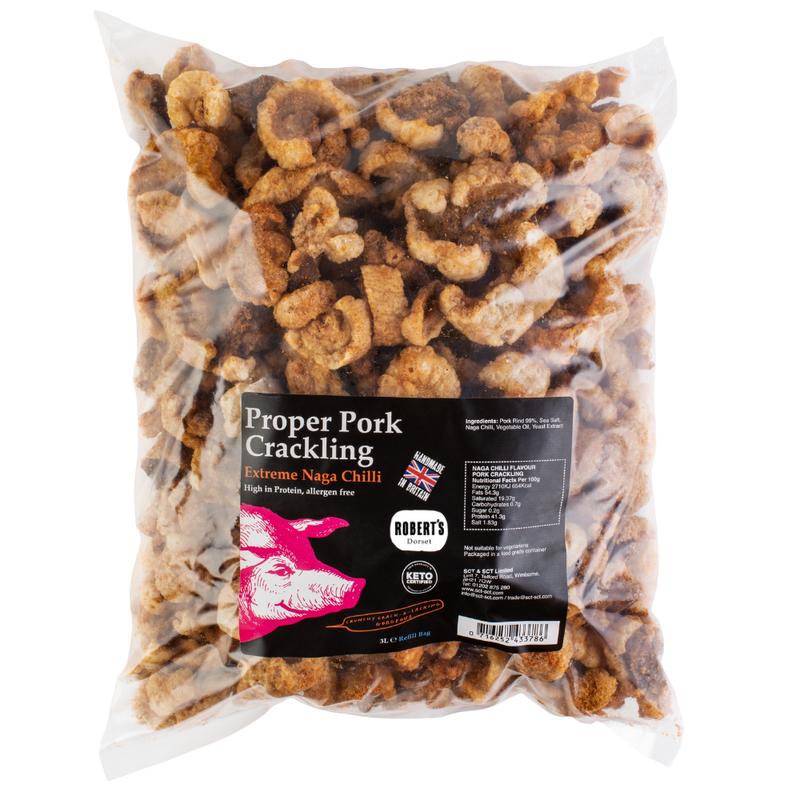 Proper Pork Crackling - 3L Refill Bags – Available in Multiple Flavours - Keto-friendly, Allergen-Free, Low Carb & High Protein, Handmade in Britain Salt Snack 4