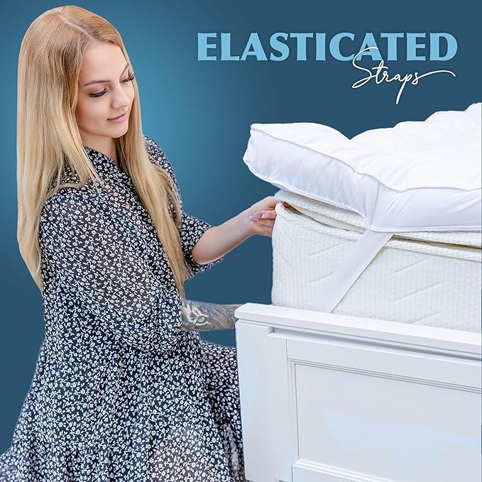 ACRALI HOME Mattress Topper Bed 4 Inch/10cm Quilted Single Mattress Topper Thick Breathable Hypoallergenic 5