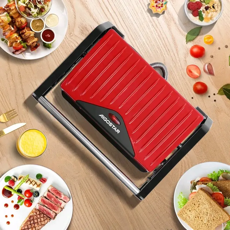 Aigostar Sandwich Toaster - Non-Stick Plates, Easy to Clean, 750W - Warmer, Deep Fill Toastie Maker, 2 Slice Panini Press 4