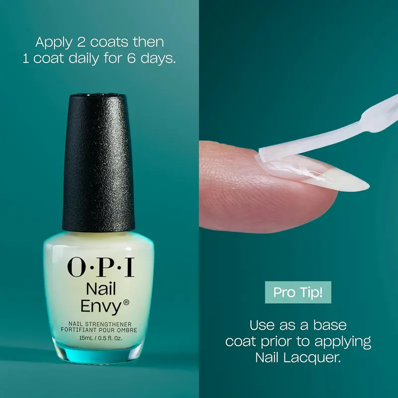 OPI Nail Envy Nail Polish, Nail Strengthener Treatment with Biotin, Calcium & Vitamins for Strong Natural Nails, Vegan Nail Repair and Strength for Damaged Nails, Clear Nail Polish 15ml Cutics Manicure Cosmetic 3