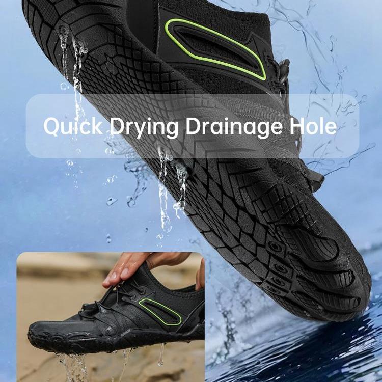 EVELLYHOOTD Barefoot Shoes Men Women Slip-on Five Toes Creek Water Shoes Swim Trail Running Beach Water Trainers for Gym Swim Snorkeling Surfing Unisex [Wide Feet One Size up] 6