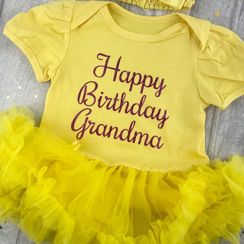 Happy Birthday Grandma Gift Baby Girls Tutu Romper 4