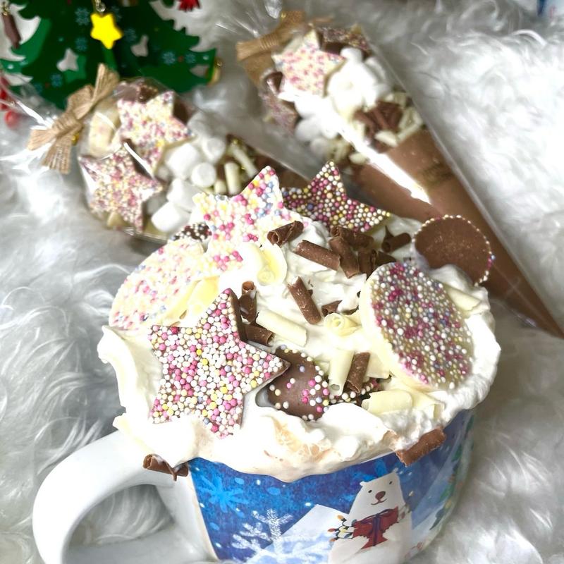 Large Luxury Hot Chocolate Cones with Mega Snowies and Chocolate Stars. 2